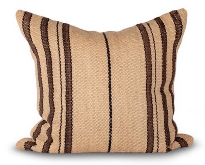 Makun Pillow - Oatmeal/Black/Brown Stripes