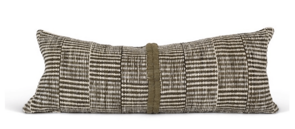 Makun Square Stripes Lumbar Pillow - Pello Green