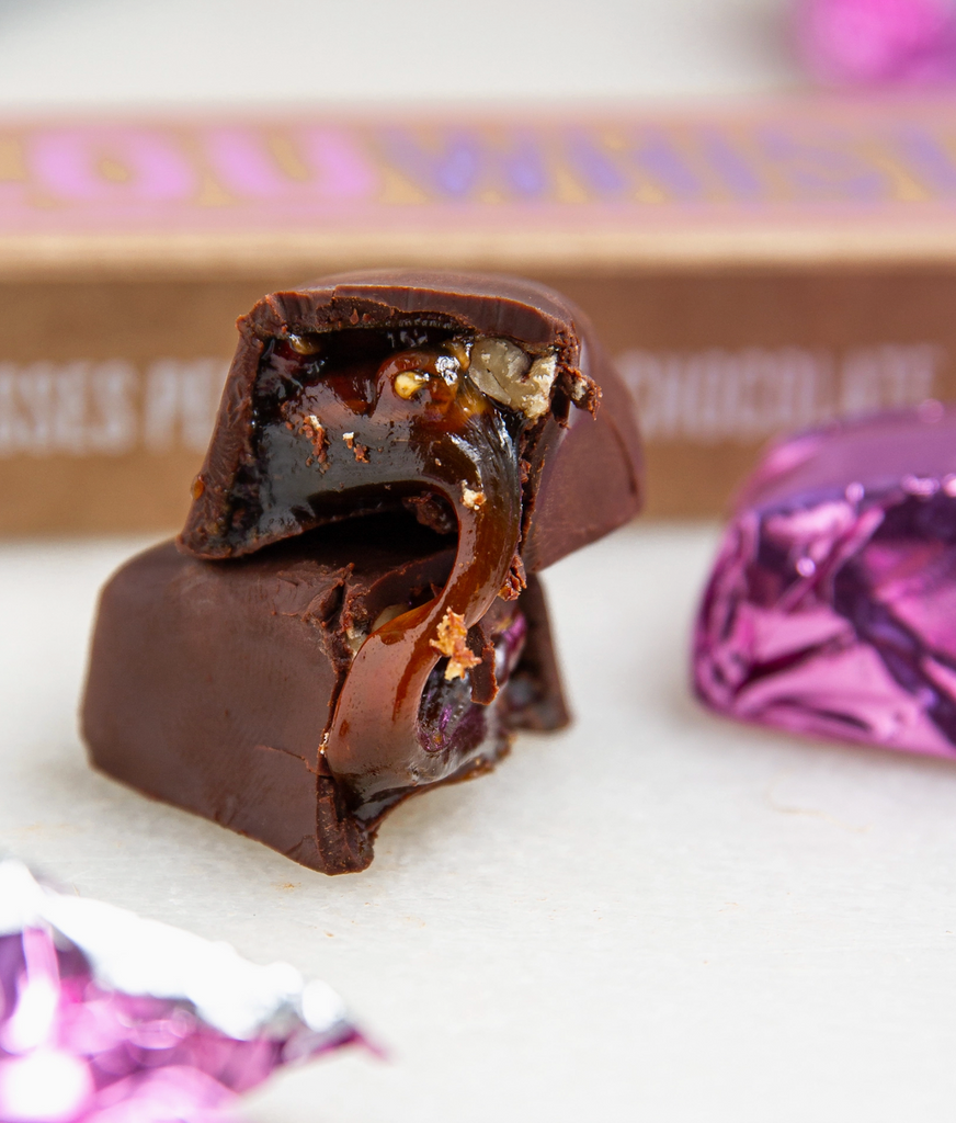 Lou Whistle - Molasses Pecan Chew Covered in Dark Chocolate