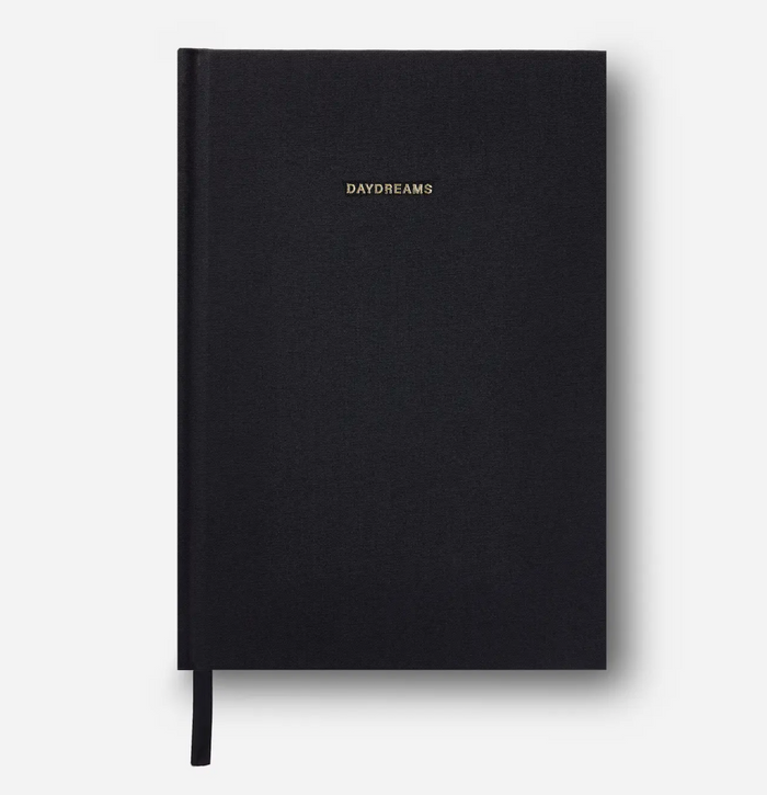 Daydreams Black Linen Notebook Lined Gratitude Journal