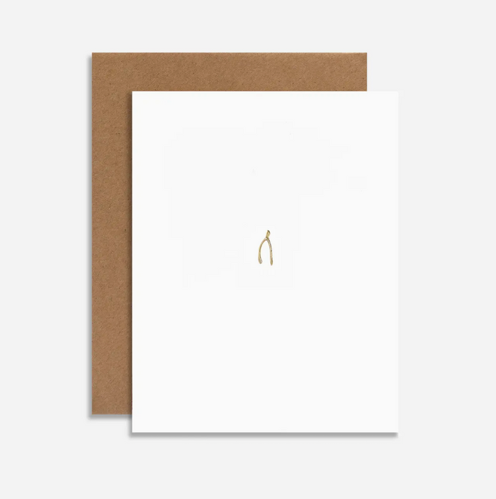 Wishbone Happy Birthday Greeting Card with Gold Foil