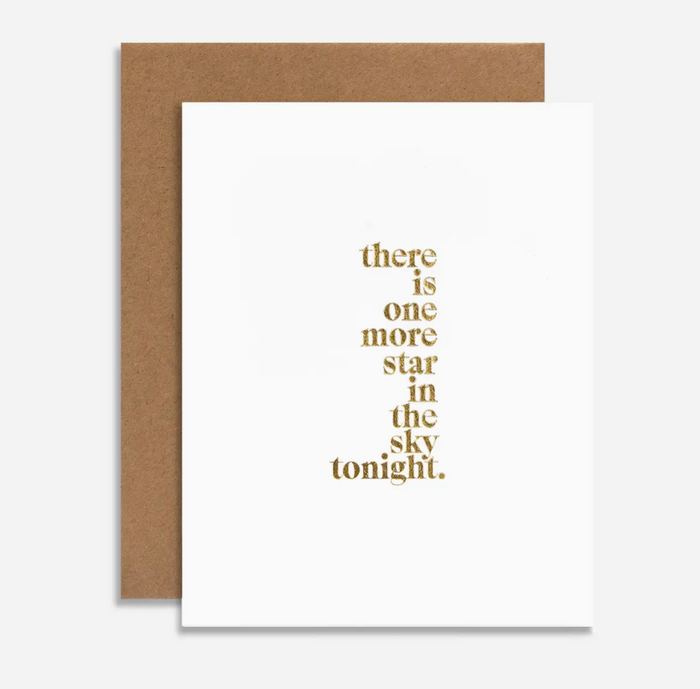 There Is One More Star in the Sky Tonight Sympathy Card with Gold Foil