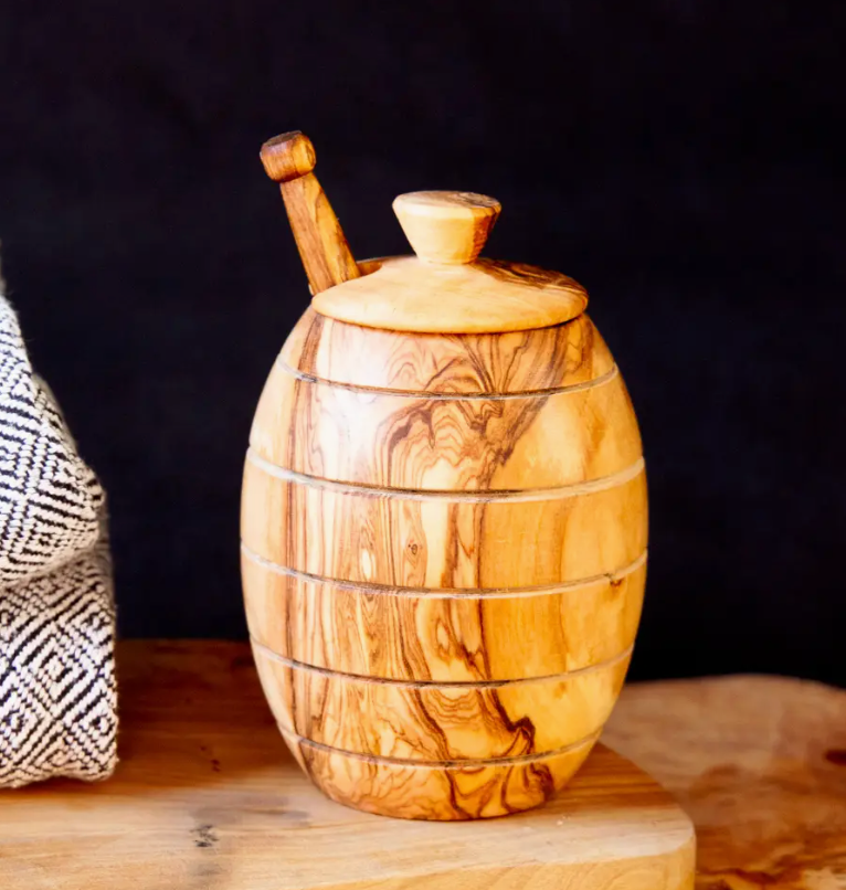 Olivewood Honey Jar