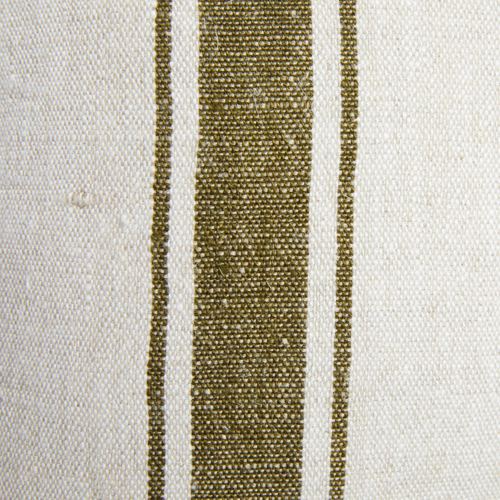 Marseille Stripe Pillow - Olive Natural