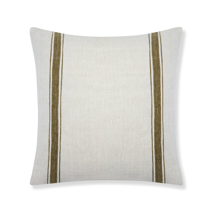 Marseille Stripe Pillow - Olive Natural