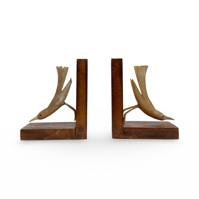 1940’s French Carved Horn Bird Bookends