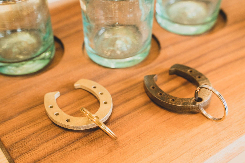 Lucky Horseshoe Bottle Opener Keychain - Brass or Steel
