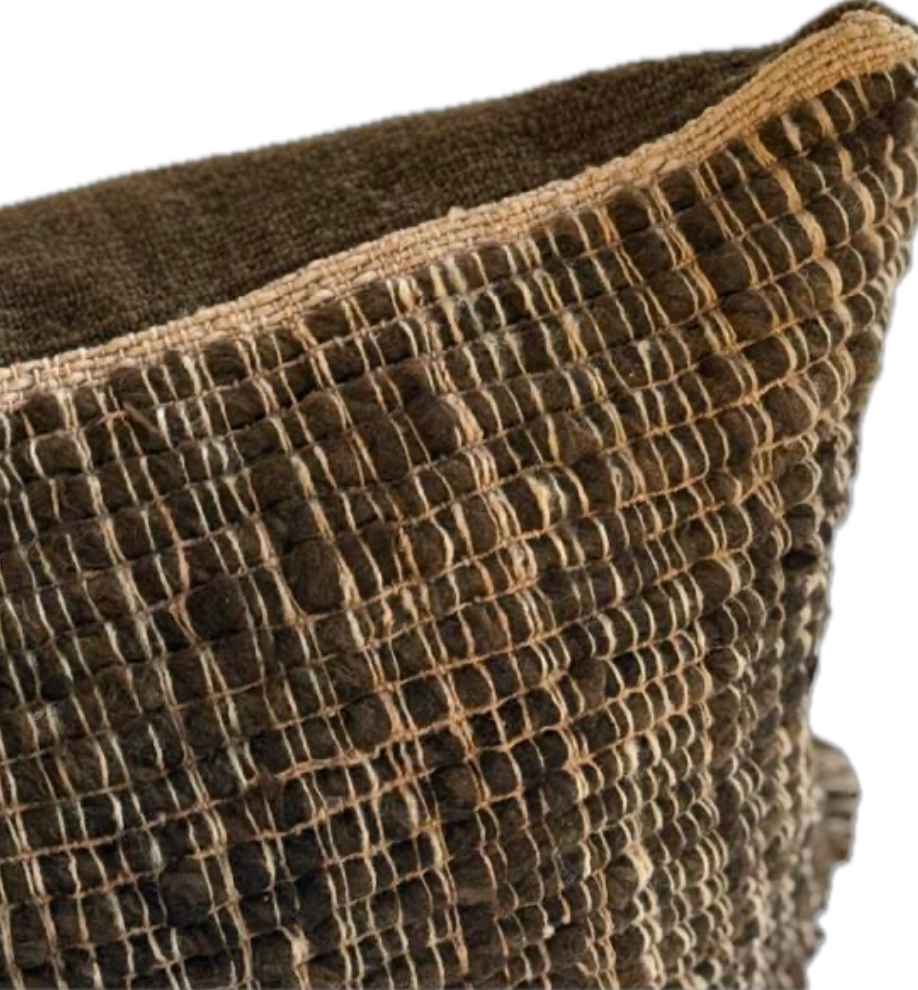 Makun Texturized Pillow - Brown/Light Elm Bark