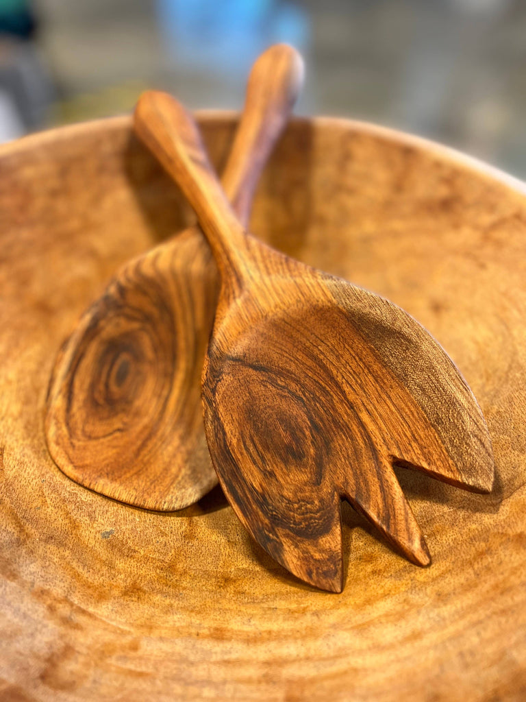 Handmade Wood Salad Server Set