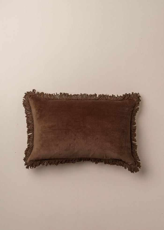 Velvet Lumbar Pillow | Chocolate