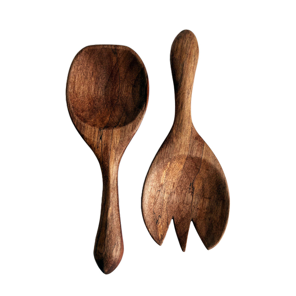 Handmade Wood Salad Server Set