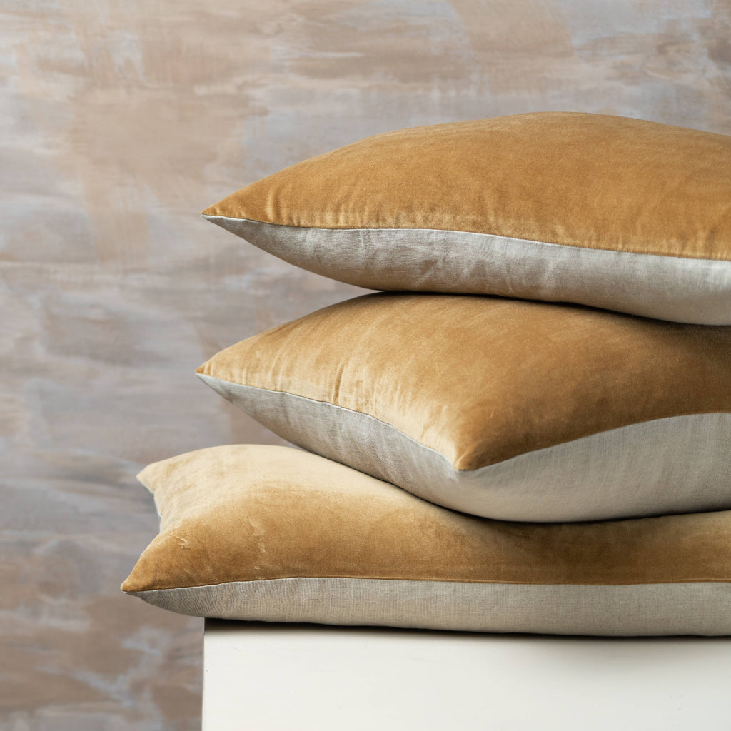 Velvet/Linen Body Pillow | Nutmeg