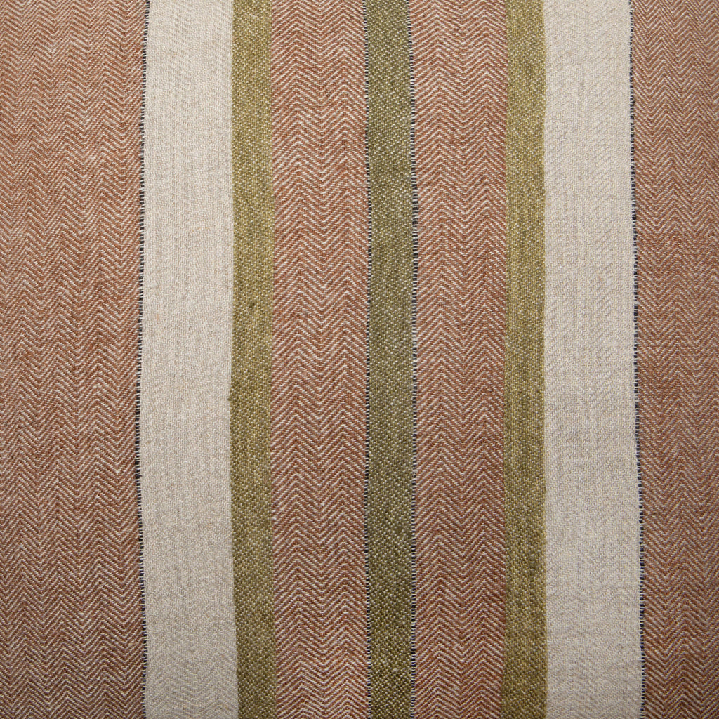 Bruges Stripe Pillow - Chestnut Olive