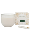 Forest fir soy candle in frosted jar with gift box and matchstick holder