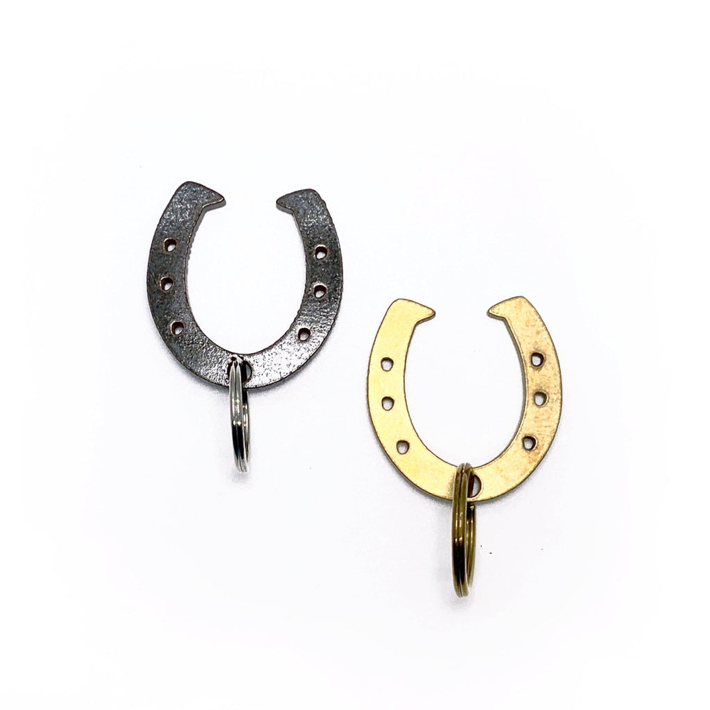 Lucky Horseshoe Bottle Opener Keychain - Brass or Steel