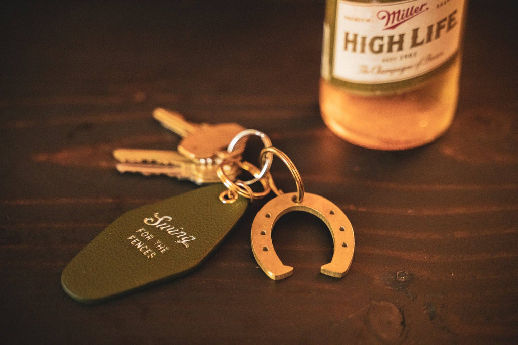 Lucky Horseshoe Bottle Opener Keychain - Brass or Steel