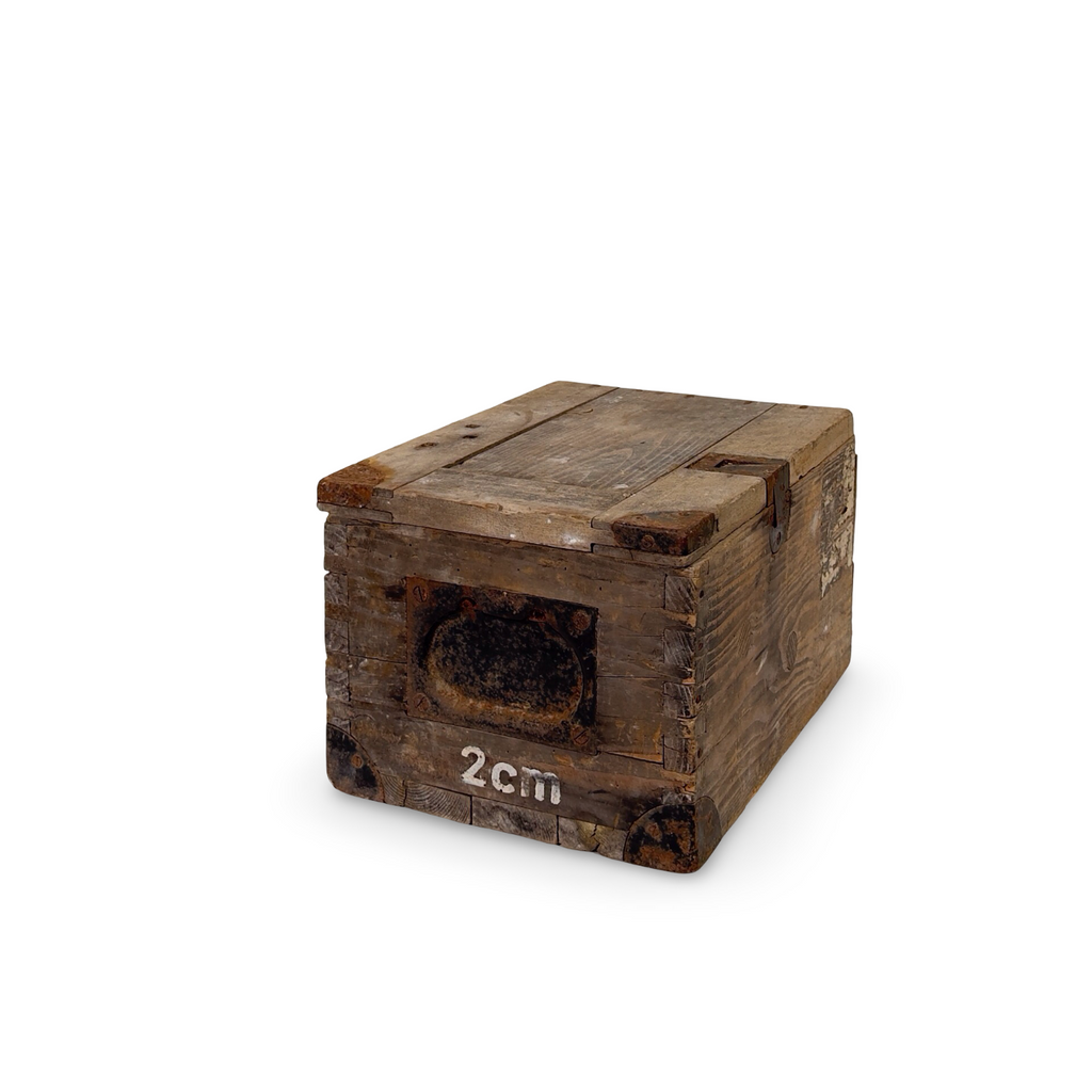 Antique French Wooden Ammo Box