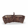 Antique French Curved Woven Basket with Handle