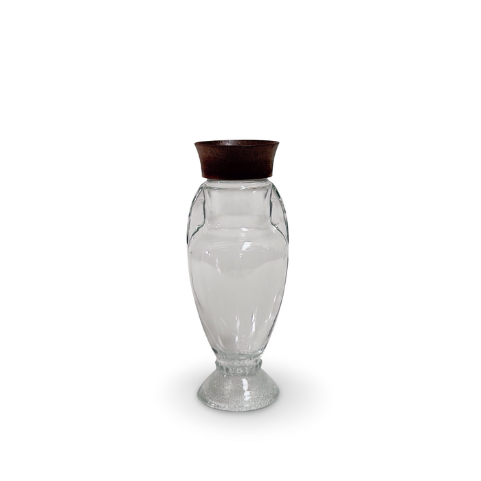 Vintage French Glass Apothecary Jar With Lid