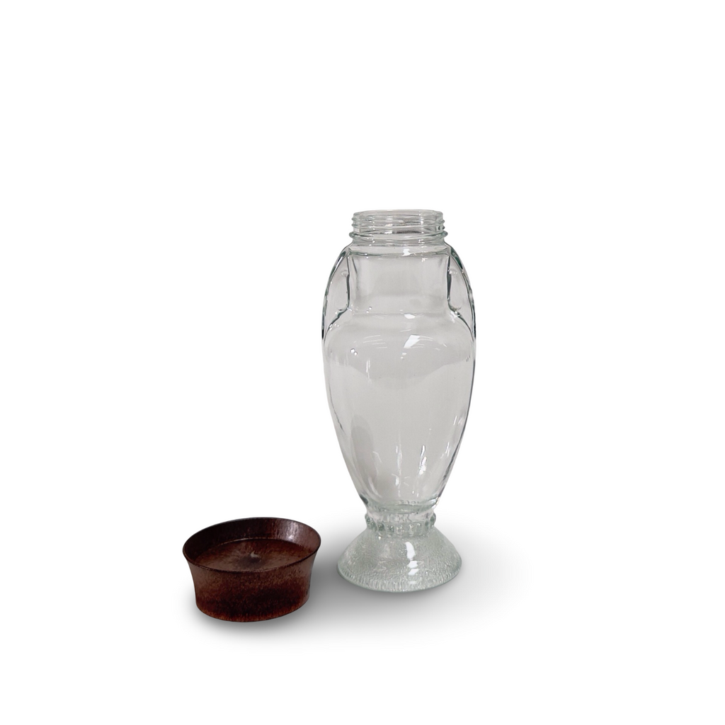 Vintage French Glass Apothecary Jar With Lid
