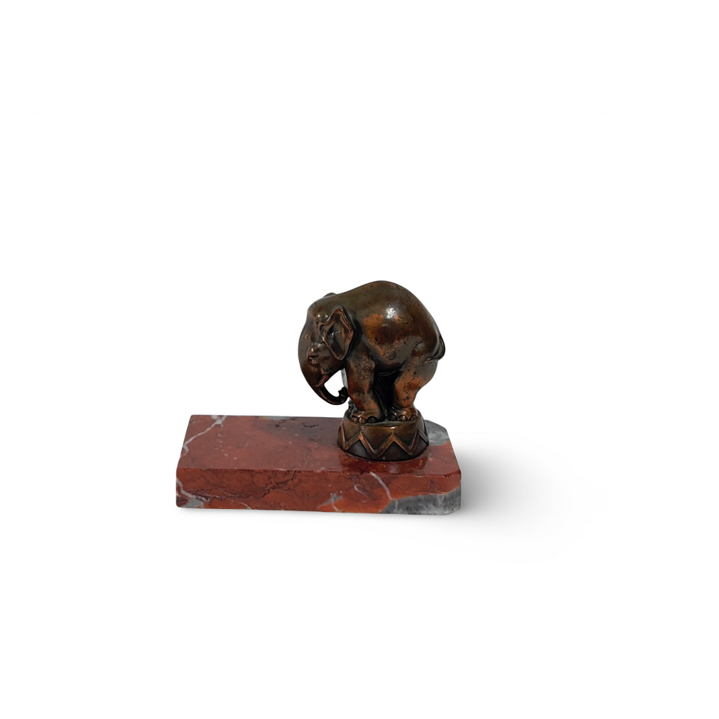 French Art Deco Bronze Elephant Book End
