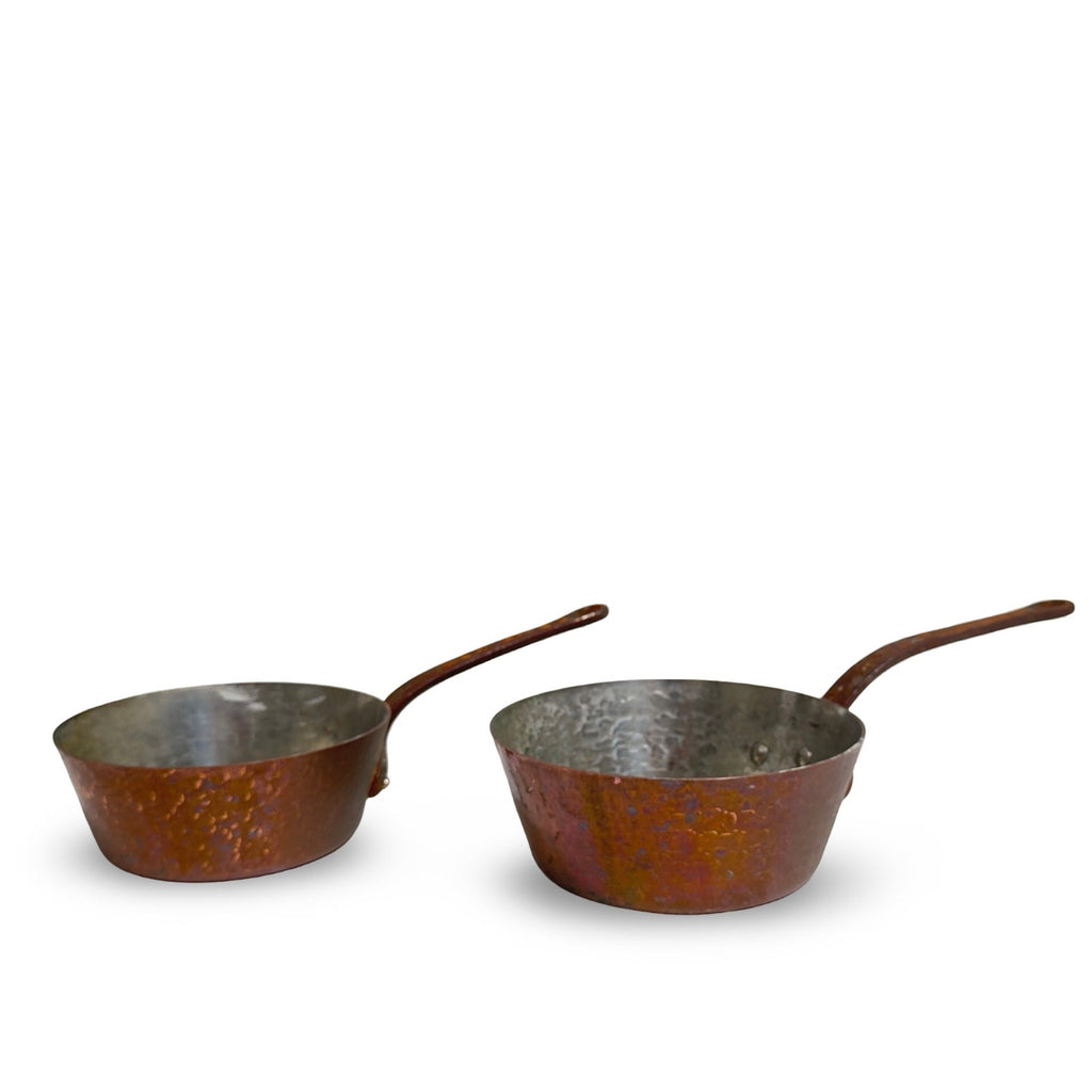 Set of 4 Antique French Copper Pots