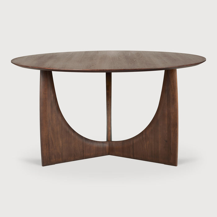 Ethnicraft Geometric Dining Table - Varnished Teak - Brown - Round