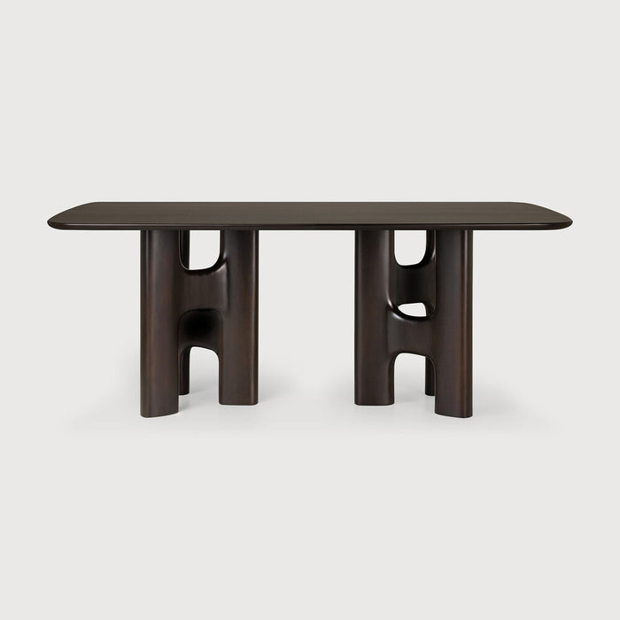 Ethnicraft Flow Dining Table - Varnished Mahogany - Rose Brown