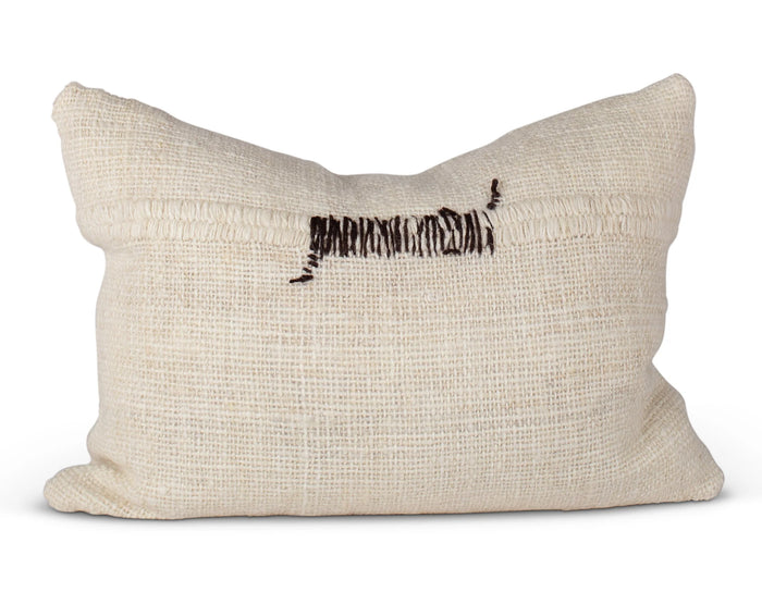 Makun Stitch Pillow - White/Brown