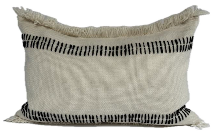 Makun Pillow Double Railroad - White/Black