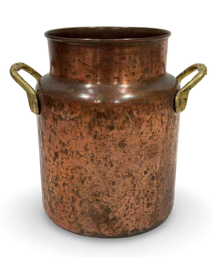 Antique Copper Milk Churn with Brass Handles