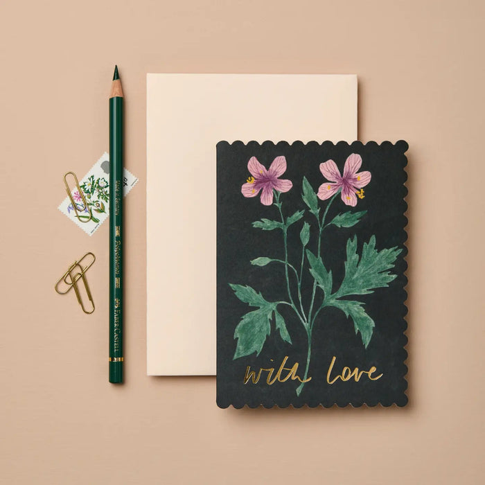 Geranium With Love Card