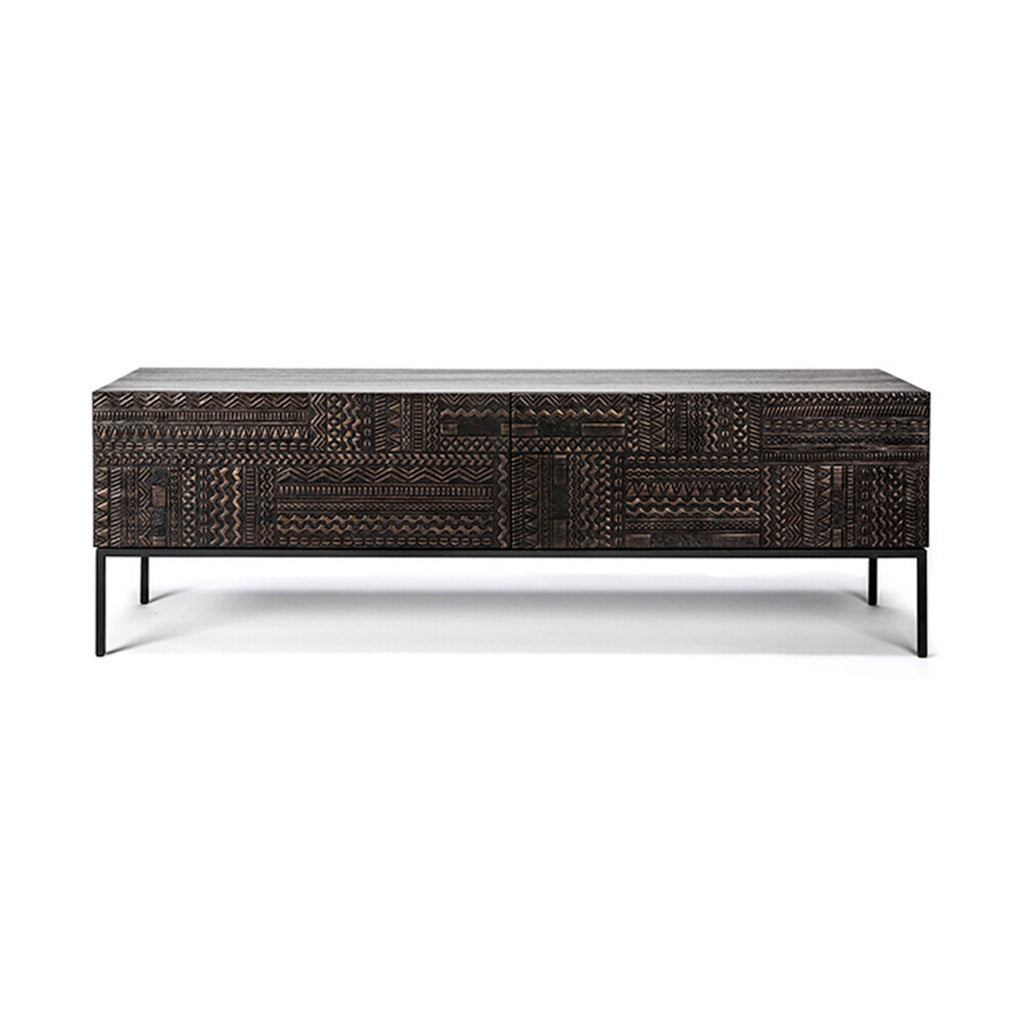 Teak Tabwa Black TV Cupboard - Varnished | ethnicraft