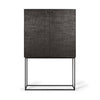 Teak Grooves Black Storage Cupboard - Varnished | Ethnicraft