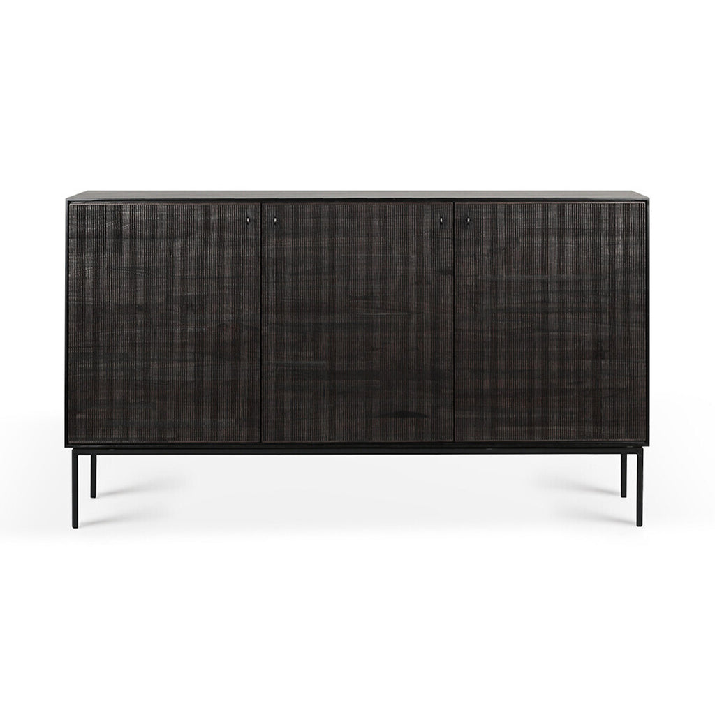 Teak Grooves Black Sideboard | Ethnicraft