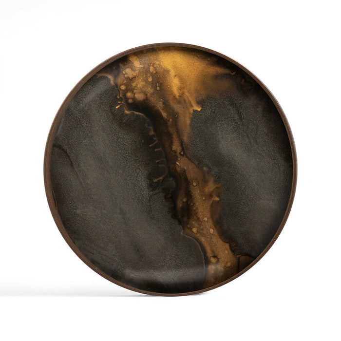 Bronze Organic Glass Valet Tray - Round - L | Ethnicraft