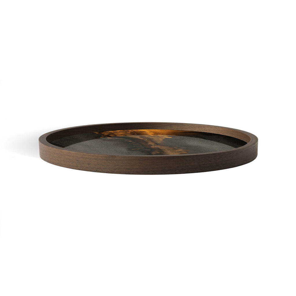 Bronze Organic Glass Valet Tray - Round - L | Ethnicraft