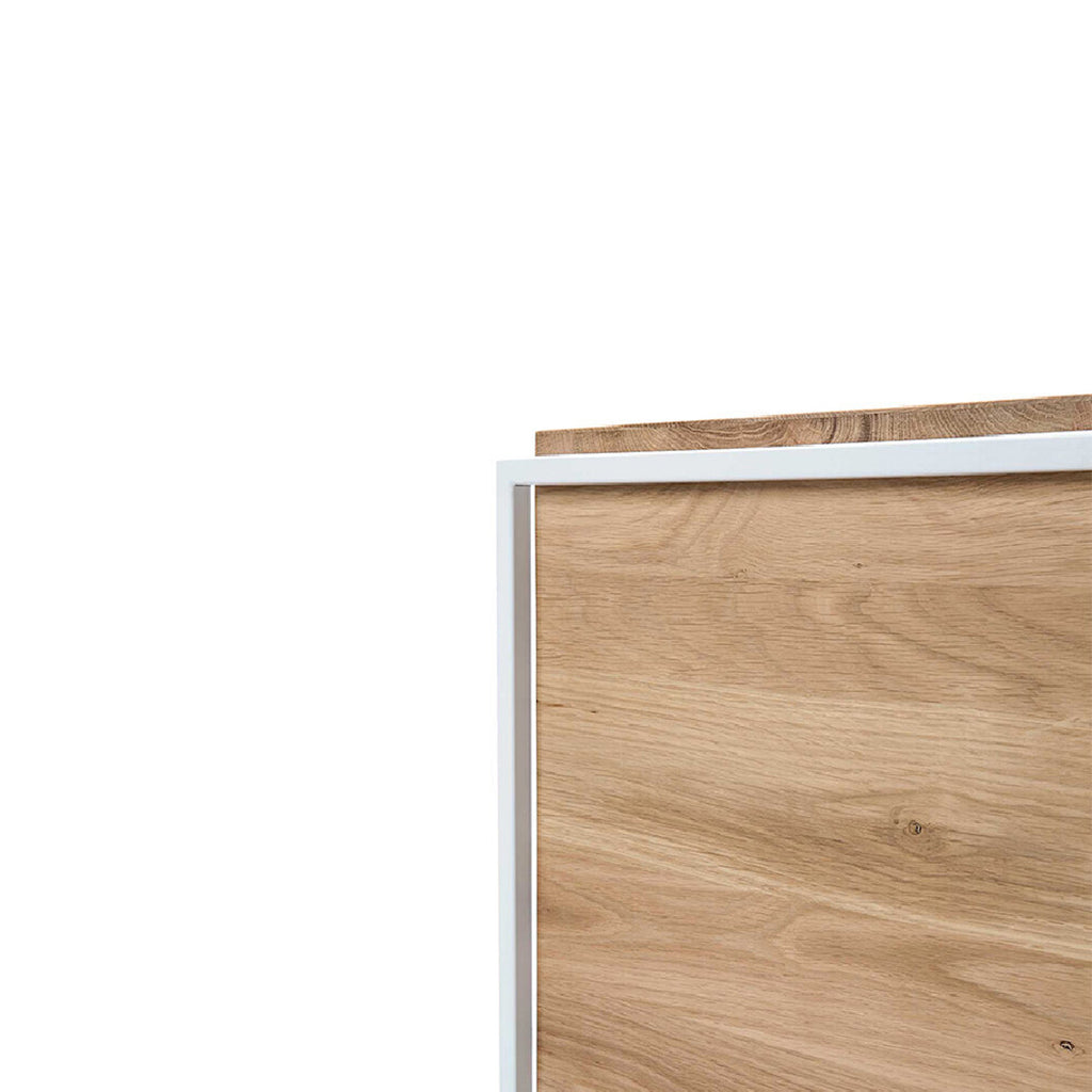 Oak Monolit Bedside Table - White Metal | Ethnicraft