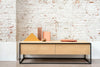 Oak Monolit TV Cupboard - Black Metal | ethnicraft