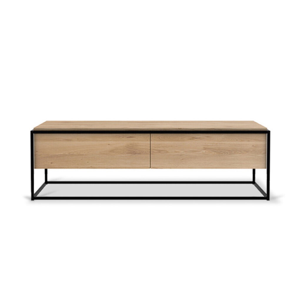 Oak Monolit TV Cupboard - Black Metal | ethnicraft
