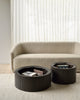 Mahogany Roller Max Dark Brown Round Coffee Table - Varnished | Ethnicraft
