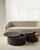 Mahogany Roller Max Dark Brown Round Coffee Table - Varnished | Ethnicraft