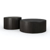 Mahogany Roller Max Dark Brown Round Coffee Table - Varnished | Ethnicraft