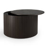 Mahogany Roller Max Dark Brown Round Coffee Table - Varnished | Ethnicraft