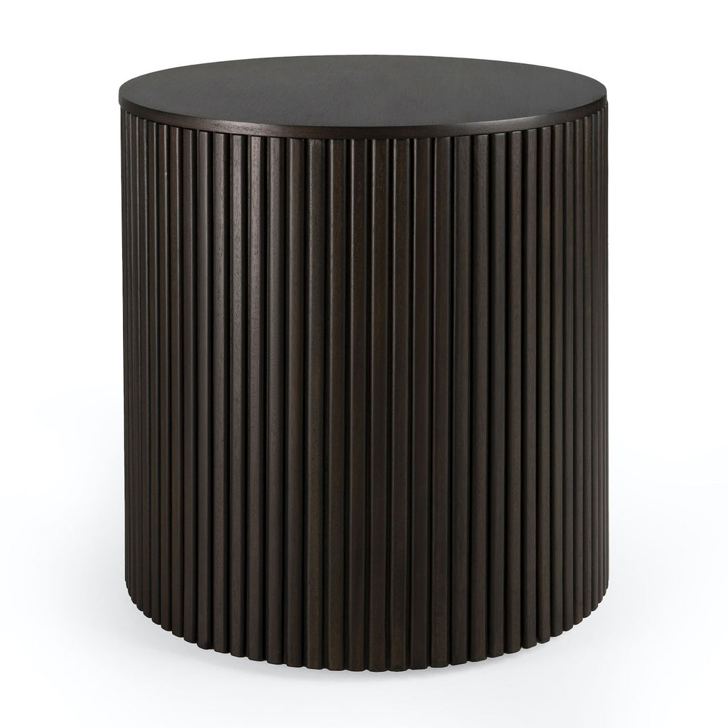 Mahogany Roller Max Dark Brown Round Side Table - Varnished | Ethnicraft
