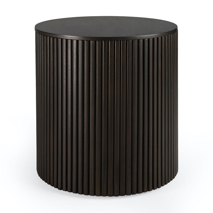 Mahogany Roller Max Dark Brown Round Side Table - Varnished | Ethnicraft