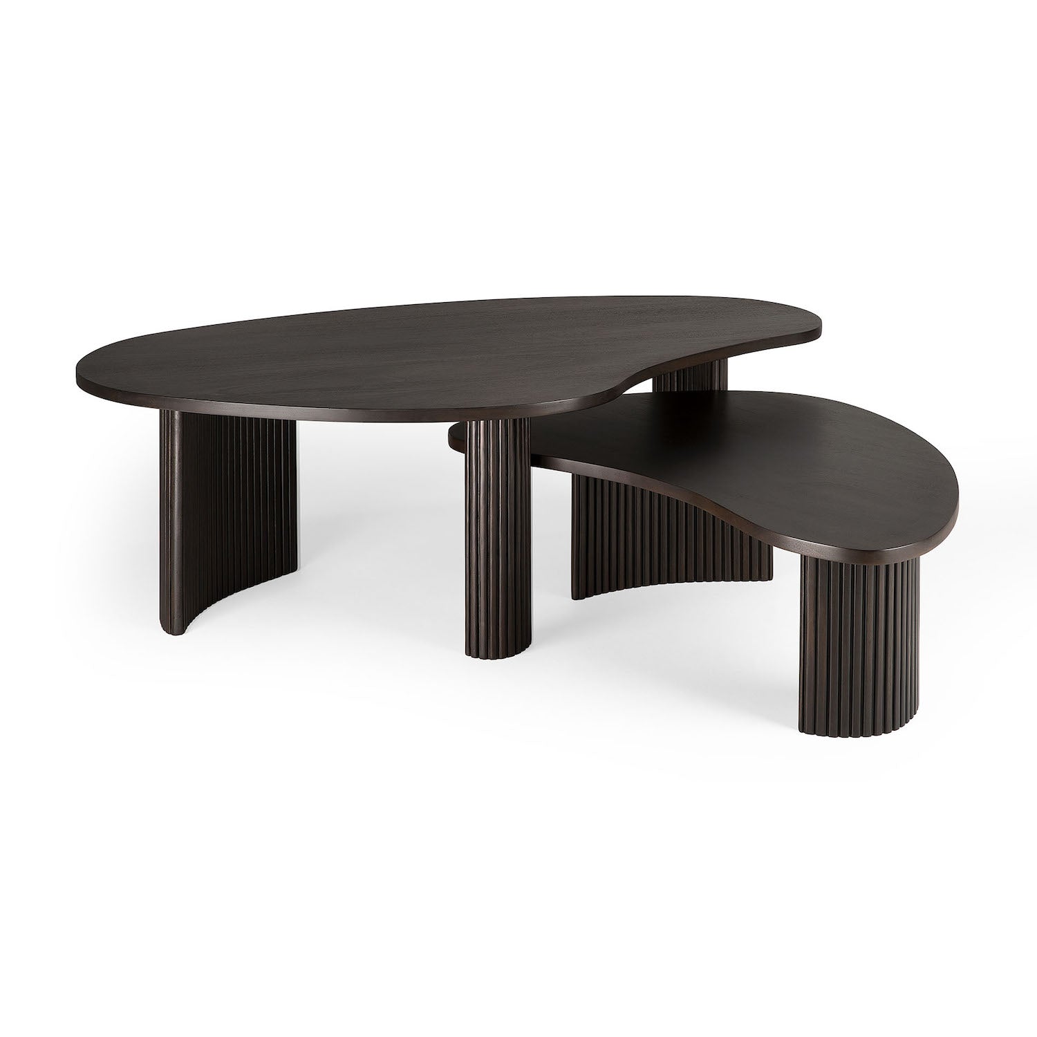 Mahogany Boomerang Dark Brown Coffee Table - Varnished | Ethnicraft