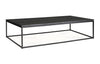 Oak Thin Black Coffee Table - Varnished