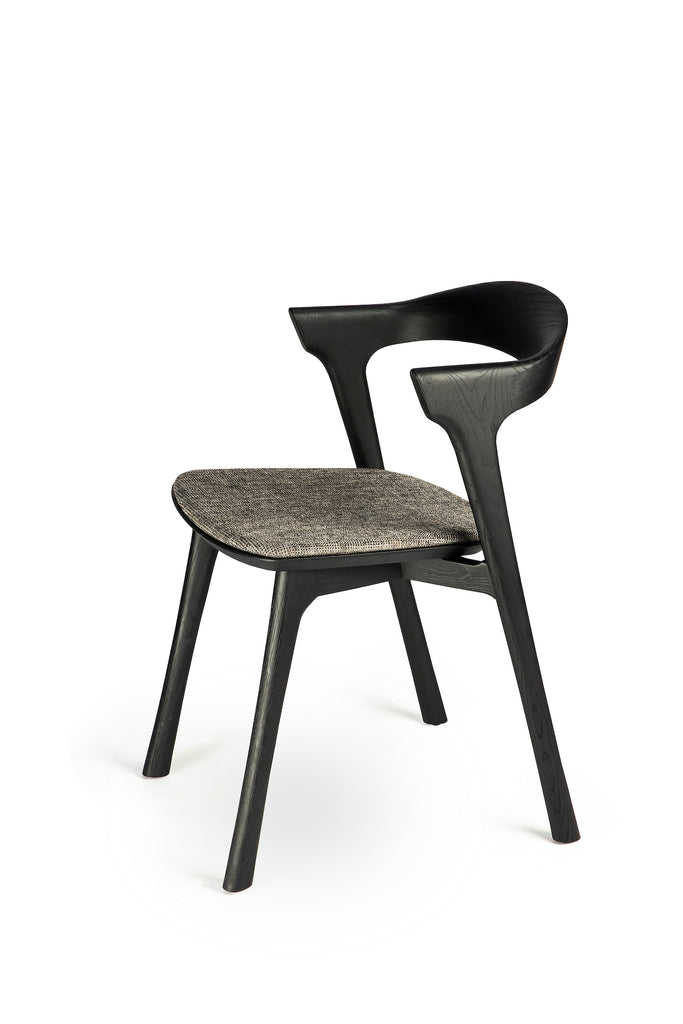 Oak Bok Black Dining Chair - Grey Upholstery | Ethnicraft