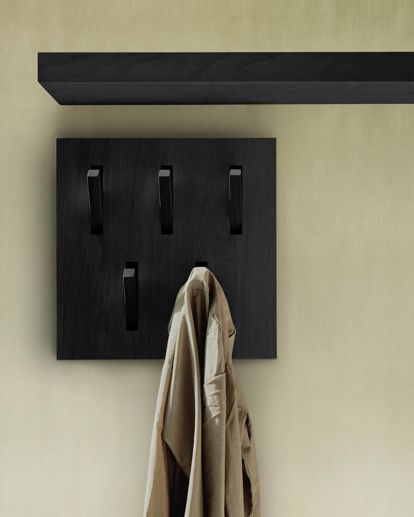 Black Utilitile Wall Hanger - Oak - Varnished